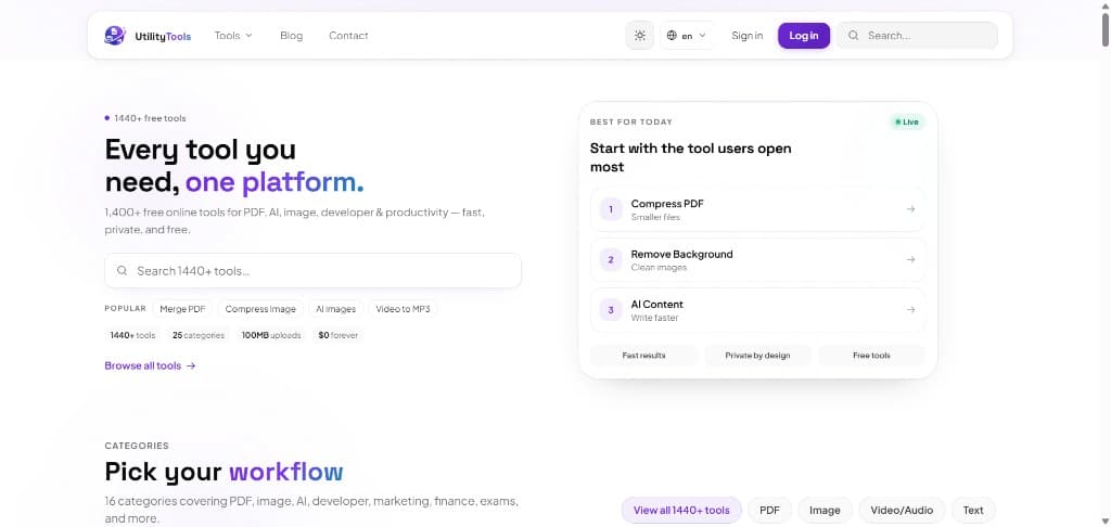UtilityTools website preview