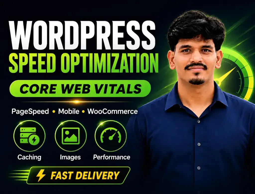 Website speed optimization example mockup