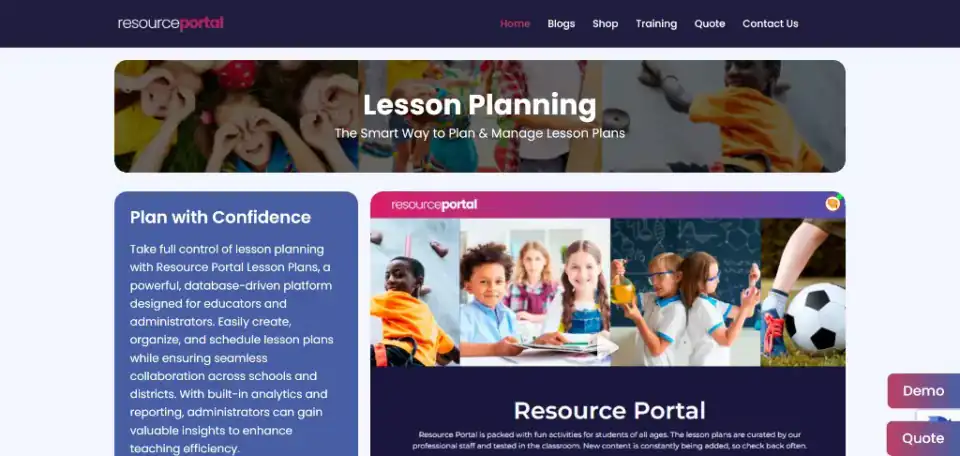 Resource Portal website preview